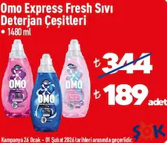 OMO EXPRESS FRESH SIVI DETERJAN 1480 ML fiyat ve kampanya bilgisi